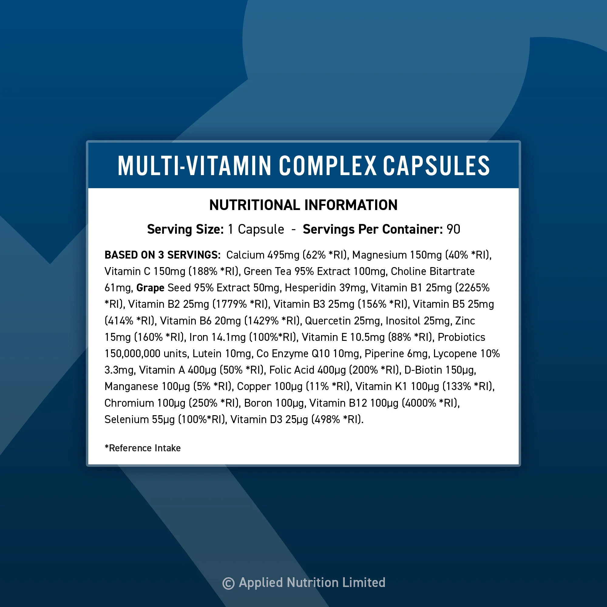 Applied Nutrition Multivitamin 90 Capsules - Image 3